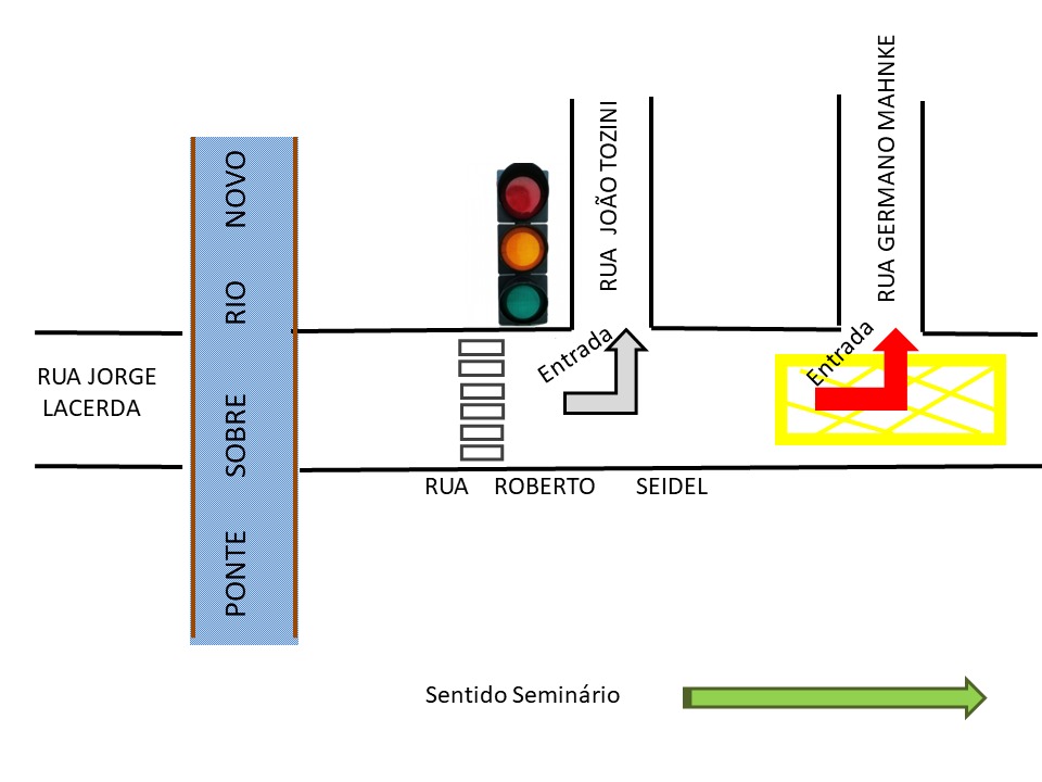 Sinalização de yellow box no Bairro João Tozini deve melhorar trânsito na Rua Roberto Seidel em Corupá